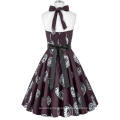 Grace Karin Halter Algodão Comprimento do joelho Vintage Retro 50s Party Dress CL6292-2 #